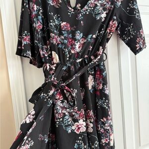 Floral Black Dress